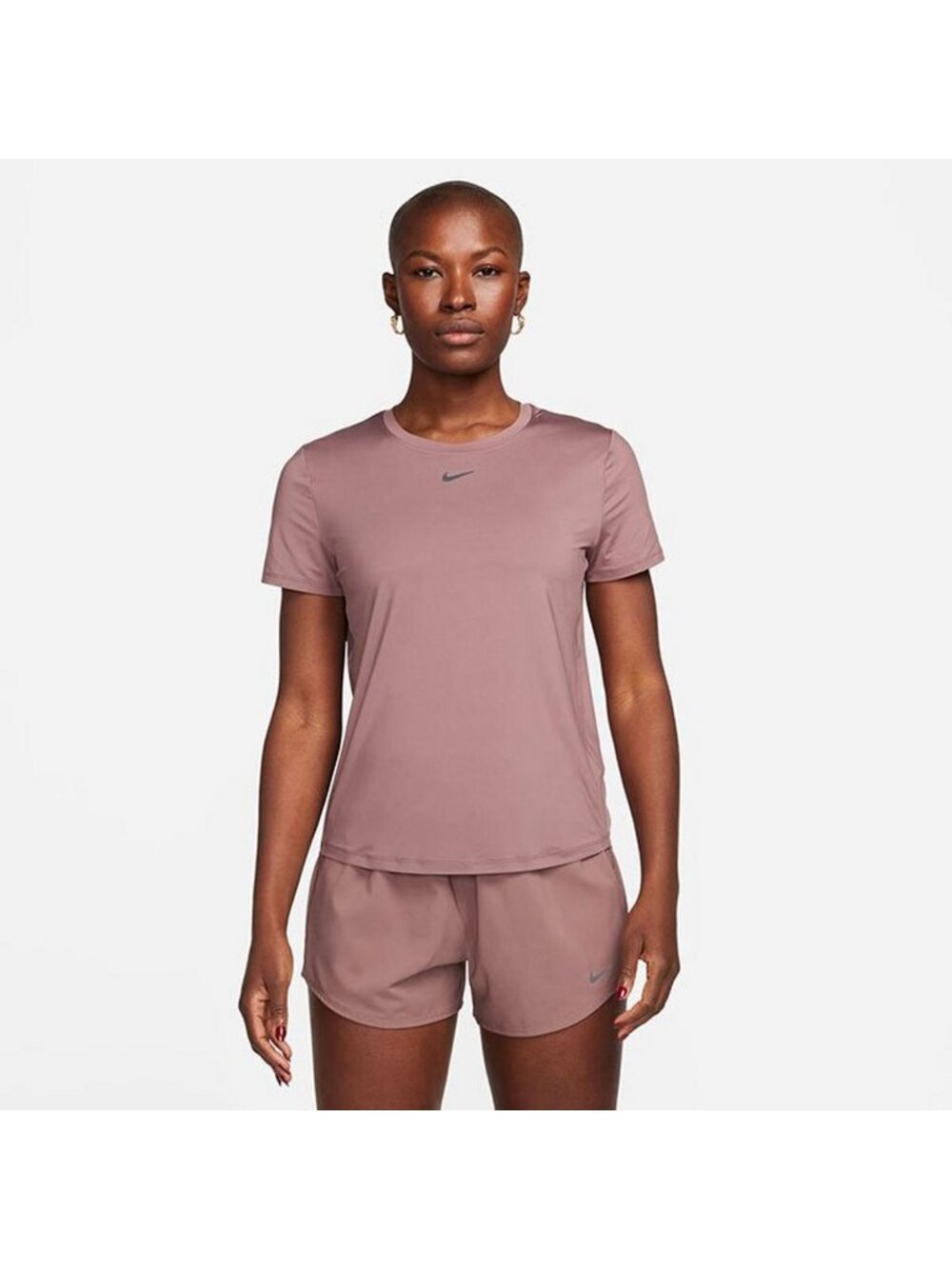 Women's Nike One Classic T-Shirt Size Medium Smokey Mauve/Black